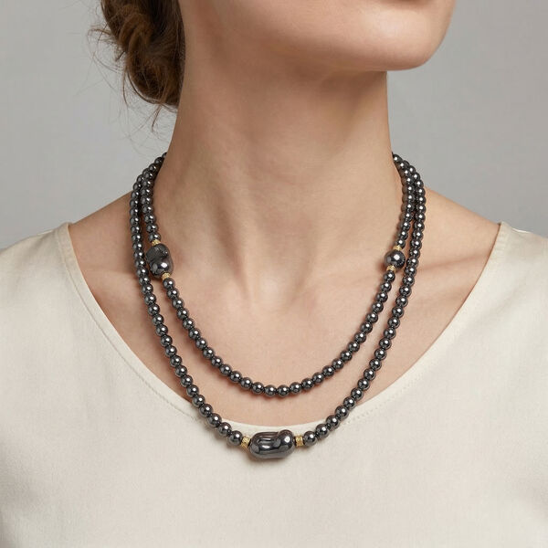 Terahertz Halskette ca. 40 cm Reiner Edelstahl Standard gelb vergoldet ca. 300.00 ct image number 3