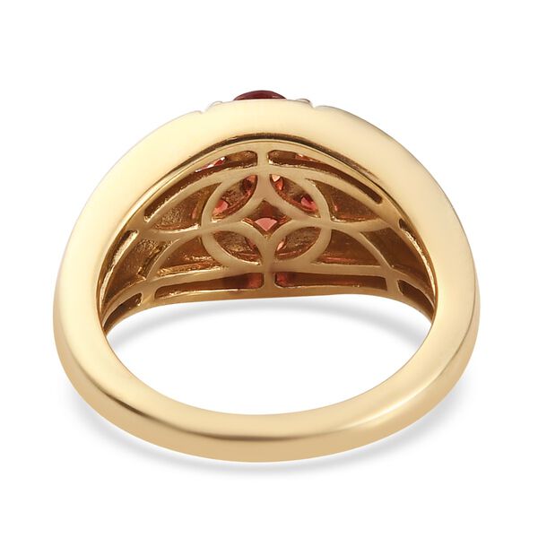 Roter Saphir Ring 925 Silber 585 Vergoldet image number 6