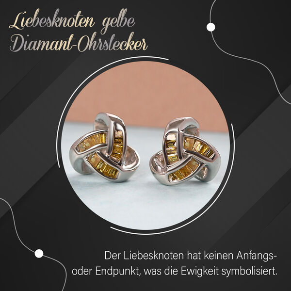 Liebesknoten gelbe Diamant-Ohrstecker - 0,15 ct. image number 2
