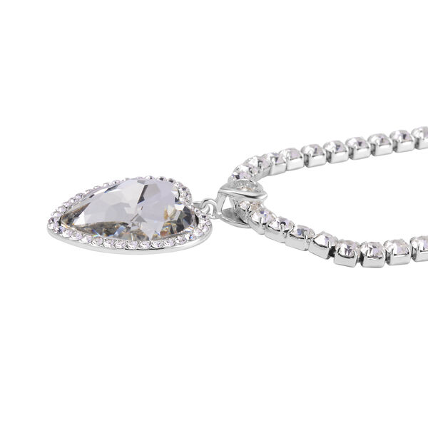 J Francis gefertigt mit SWAROVSKI- Wei&szlig;e Glas und Kristall Halskette, 50cm image number 4