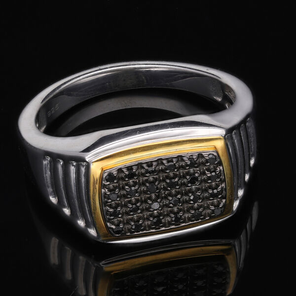 Schwarzer Diamant-Herrenring - 0,15 ct. image number 2