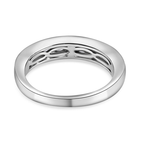 LUSTRO STELLA Hergestellt mit ZIRKONIA Half Eternity Ring 925 Silber Platin-Überzug image number 5