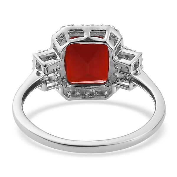 Mexikanischer Kirschfeuer-Opal und Diamant-Ring - 1,89 ct. image number 6