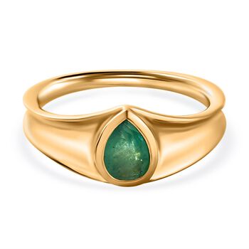 Kagem sambischer Smaragd-Ring, 925 Silber vergoldet (Gr&ouml;&szlig;e 17.00) ca. 0.60 ct