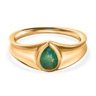 Kagem sambischer Smaragd-Ring, 925 Silber vergoldet (Größe 17.00) ca. 0.60 ct