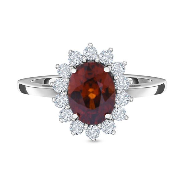 Sunset Zirkon, Wei&szlig;er Zirkon Ringe 925 Silber rhodiniert (Gr&ouml;&szlig;e 17.00) ca. 2.64 ct