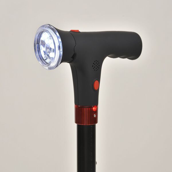 LIVMORE Smart Gehstock, klappbar, 85-97cm, LED Licht, SOS Alarm, Schwarz image number 8