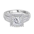 D’joy Moissanit Ring 925 Silber rhodiniert (Größe 20.00) ca. 2,57 ct