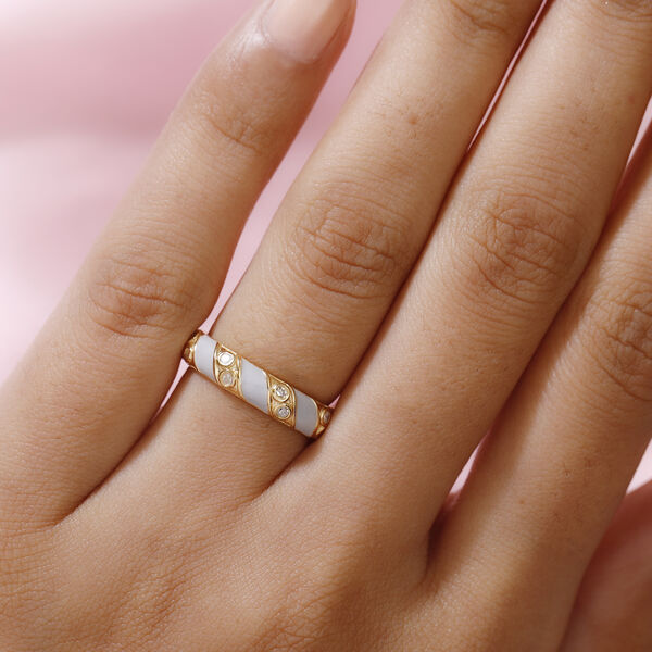 Diamant Ring 925 Silber vergoldet  ca. 0,10 ct image number 3