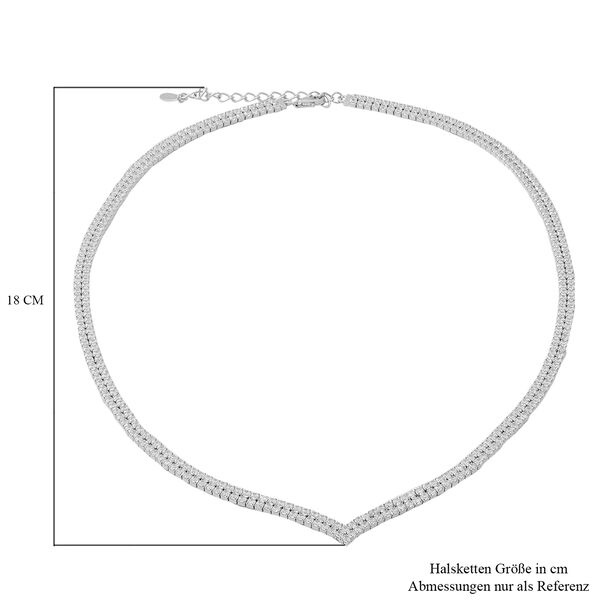 LUSTRO STELLA - wei&szlig;e Zirkonia-Halskette, ca. 45 cm, 925 Silber rhodiniert ca. 27,67 ct image number 6