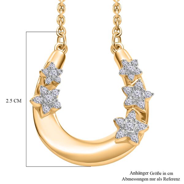 GP Celestial Kollektion - Weiße Diamant und Kanchanaburi blaue Saphir-Halskette, 45 cm - 0,30 ct. image number 6