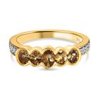 AA Natürlicher goldener Tansanit Ring, 925 Silber Gelbgold Vermeil (Größe 20.00) ca. 1.01 ct