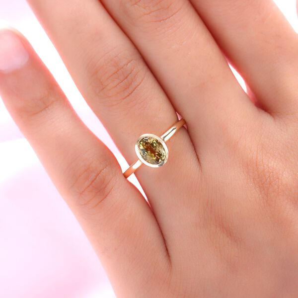 AAA Natürlicher, goldener Tansanit-Ring, 585 Gold  ca. 1,00 ct image number 3