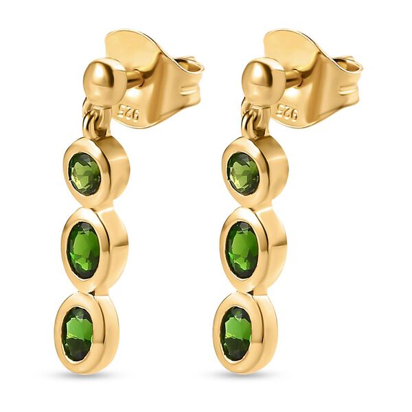 Nat&uuml;rliche Chromdiopsid-Trilogie-Ohrringe - 1,03 ct. image number 4