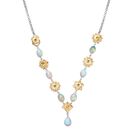 AA Nat&uuml;rlicher, &auml;thiopischer Welo Opal Halskette ca. 45 cm 925 Silber rhodiniert ca. 4,08 ct.