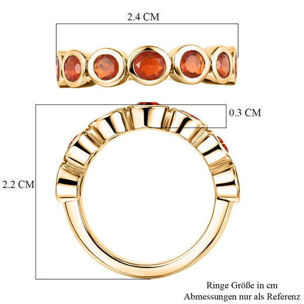 Purpurroter Feuer Opal 7 Stein Ring 925 Silber vergoldet  ca. 0,83 ct image number 7