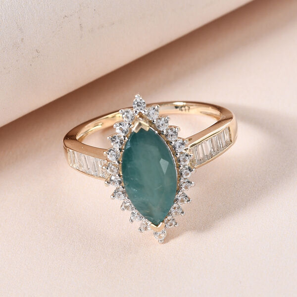 AAA Grandidierit und Zirkon-Ring, 375 Gold  ca. 2,68 ct image number 1