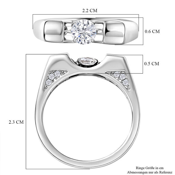D'Joy Moissanit Ring 925 Silber rhodiniert (Gr&ouml;&szlig;e 17.00) ca. 0,40 ct image number 6