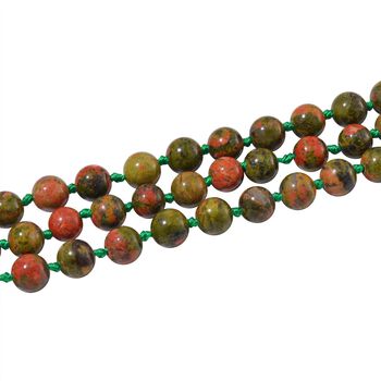Dreilagige Unakite-Halskette, 150cm - 375 ct.
