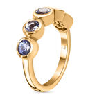 Tansanit 5 Stein Ring 925 Silber 585 Vergoldet image number 4