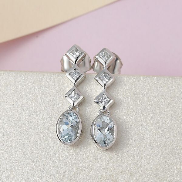 Espirito Santo Aquamarin und Zirkon Ohrringe,ca. 1.09 ct image number 2