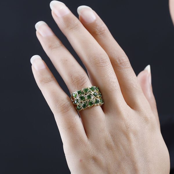 GP Italian Garden Kollektion- nat&uuml;rlicher Chromdiopsid, Zirkon und Saphir-Ring- 3,44 ct. image number 3