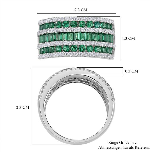 Gr&uuml;ner Zirkonia Ring, 925 Silber rhodiniert, (Gr&ouml;&szlig;e 16.00), ca. 3.69 ct image number 6