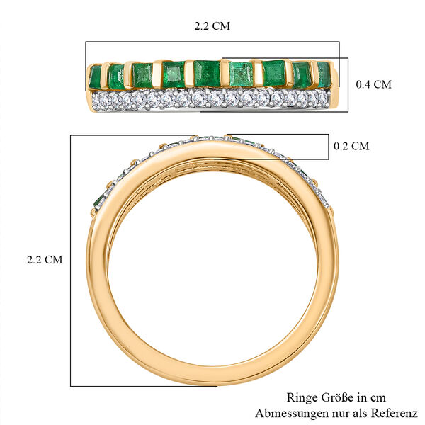 Smaragd und Moissanit Half Eternity Ring - 0,61 ct. image number 6