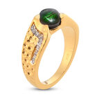 Kanadischer Ammolit und Zirkon Ring 925 Silber Gelbgold Vermeil  ca. 1,22 ct image number 4
