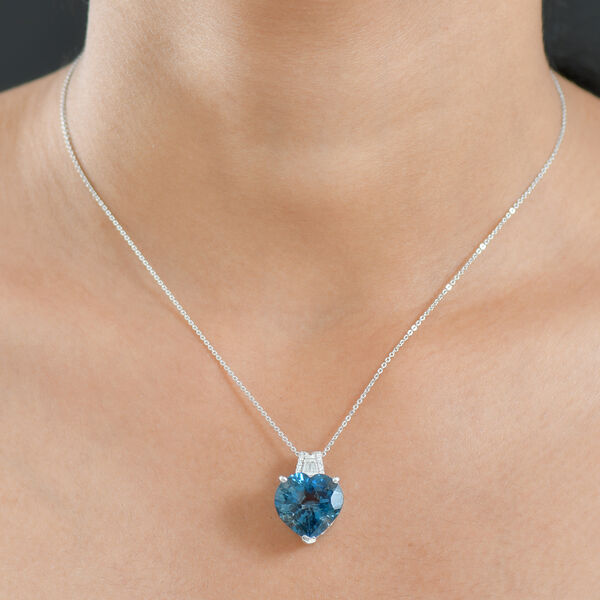 D'Joy London Blau Topas, Moissanit Schmuckset ca. 50 cm 925 Silber rhodiniert ca. 12,66 ct. image number 3