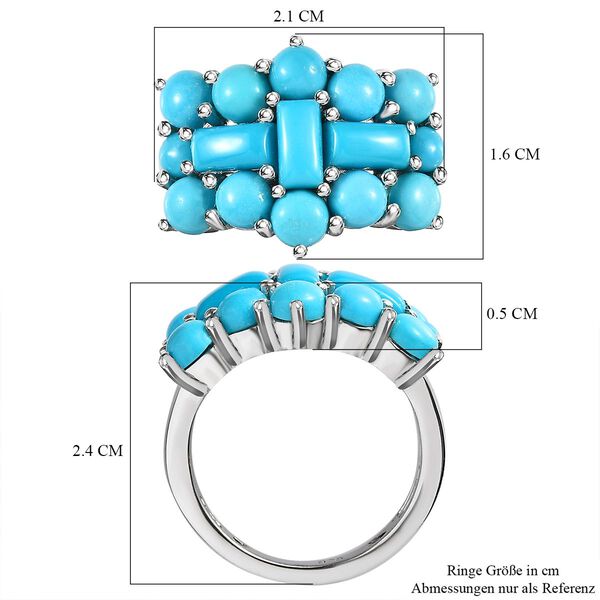 Amerikanischer, natürlicher Sleeping Beauty Türkis Bootsring - 4,62 ct. image number 7