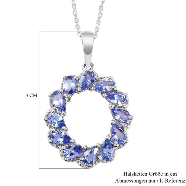 Tansanit Kreis des Lebens Anh&auml;nger mit Kette in Silber, 2,25 ct. image number 6