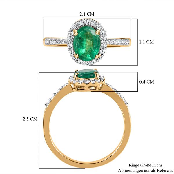 AAA Kagem sambischer Smaragd und Diamant-Ring - 1,29 ct. image number 7