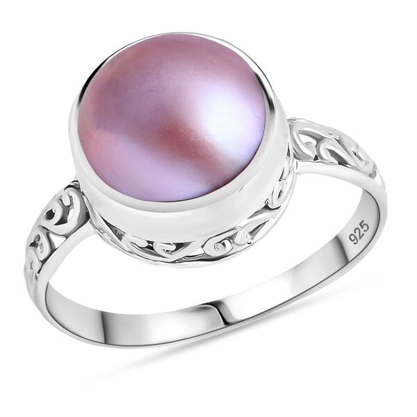 Royal Bali Kollektion- Rosa Mabe Perle Ring und Anh&auml;nger image number 1