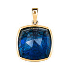 D'Joy Blauer Quarz Triplette Anhänger 925 Silber vergoldet ca. 18,70 ct.
