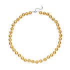 Goldene Muschelkernperlen-Halskette, ca. 45 cm, silberfarben