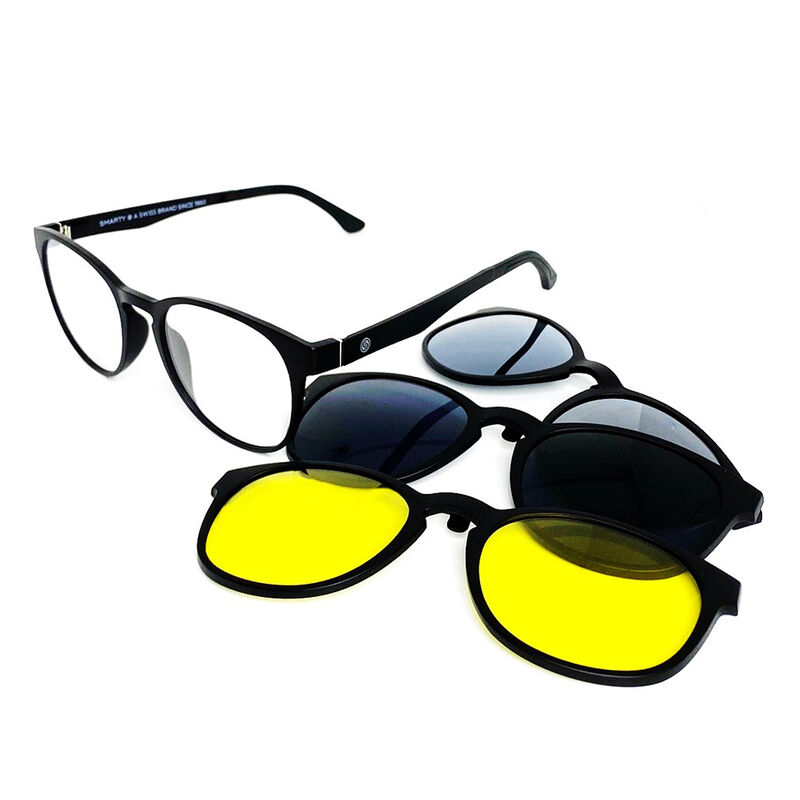 SOLE AND LUCE- Premium Blaulichtschutzbrille mit 2 Magnetclips, Mattschwarz, Rahmen mit 3 Clips image number 0