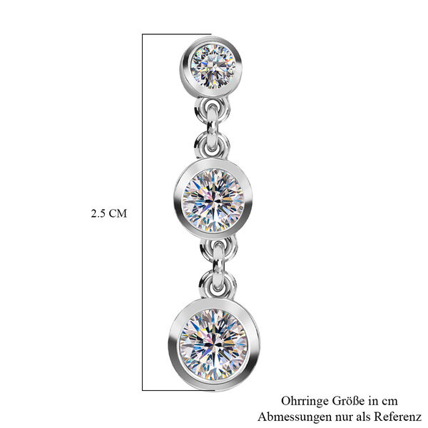 Moissanit Trilogie Ohrringe - 1,57 ct. image number 4