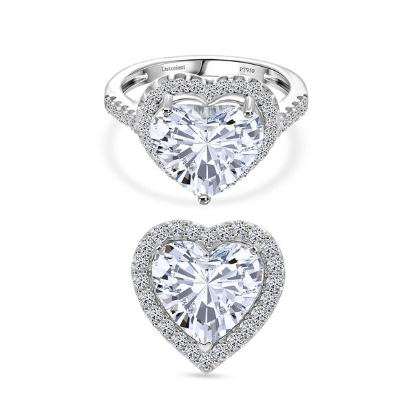 LUXURIANT IGI zertifizierter VS-EF Labor Diamant Ring und Anh&auml;nger in 950 Platin