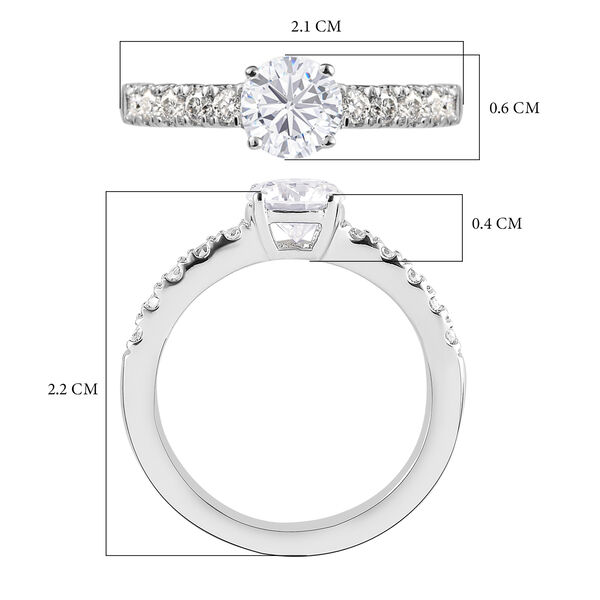 88 Facetten Moissanit-Ring, 925 Silber platiniert  ca. 1,14 ct image number 7