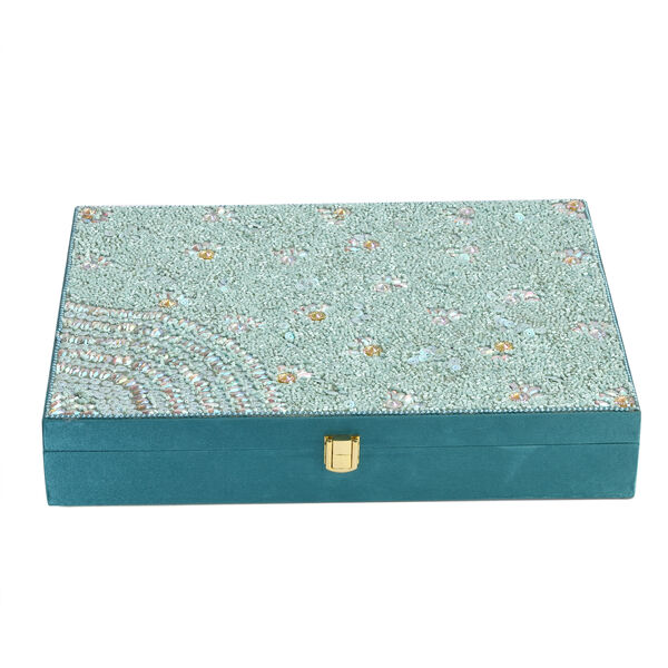 Schmuckbox bestickt mit Perlen und Pailletten, T&uuml;rkis image number 11