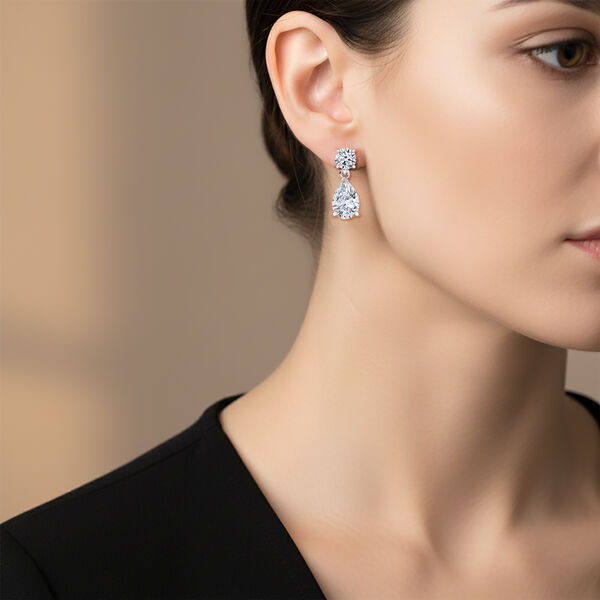 LUXURIANT SGL zertifizierte VS-EF Labor Diamant Ohrringe in 950 Platin - 2 ct. image number 2