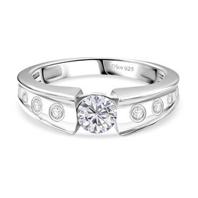 D'Joy Moissanit Ring, 925 Silber platiniert - 0,59 ct.