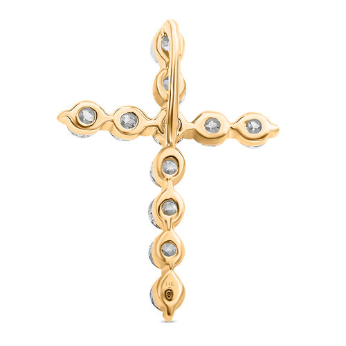 LUXURIANT DIAMOND- VS-GH Labor Diamant Kreuz Anhänger in 585 Gelbold - 0,50 ct. image number 3