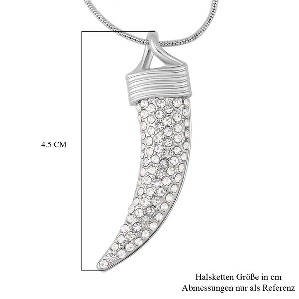 Weißer Kristall-Dolch-Halskette Silberton, 70cm image number 5