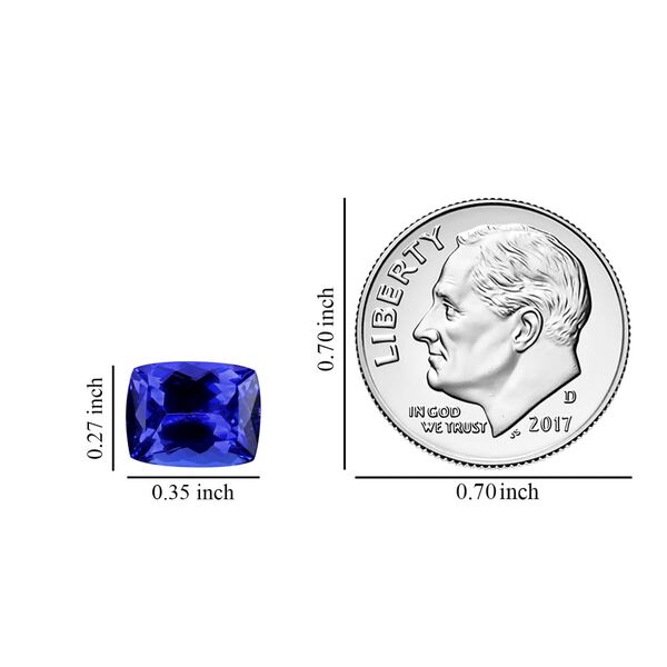 Tanzanite Cushion 9x7 Faceted Cut 4A 2.10 Ct image number 3