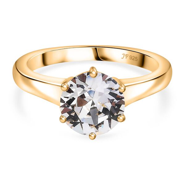 J Francis gefertigt mit SWAROVSKI Weißer Swarovski Kristall Ring, 925 Silber 750 Gelbgold Vermeil image number 0