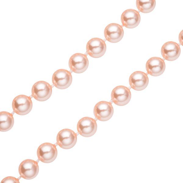 Rosa Muschelkernperlen-Halskette, ca. 45 cm, silberfarben image number 3