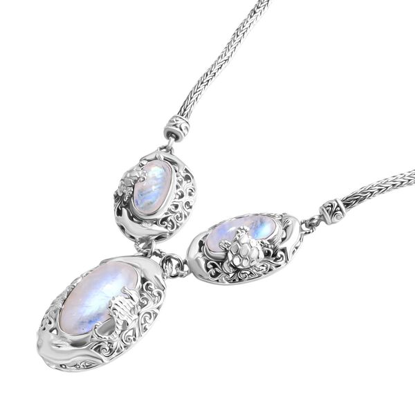 D'Joy Premium Regenbogen Mondstein Halskette ca. 50 cm 925 Silber ca. 20.14 ct image number 3