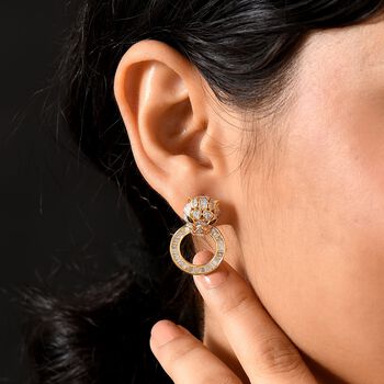 GP Trionfo Kollektion - Wei&szlig;er Diamant, Kanchanaburi Blauer Saphir Ohrringe 925 Silber 750 Gelbgold Vermeil ca. 1.76 ct